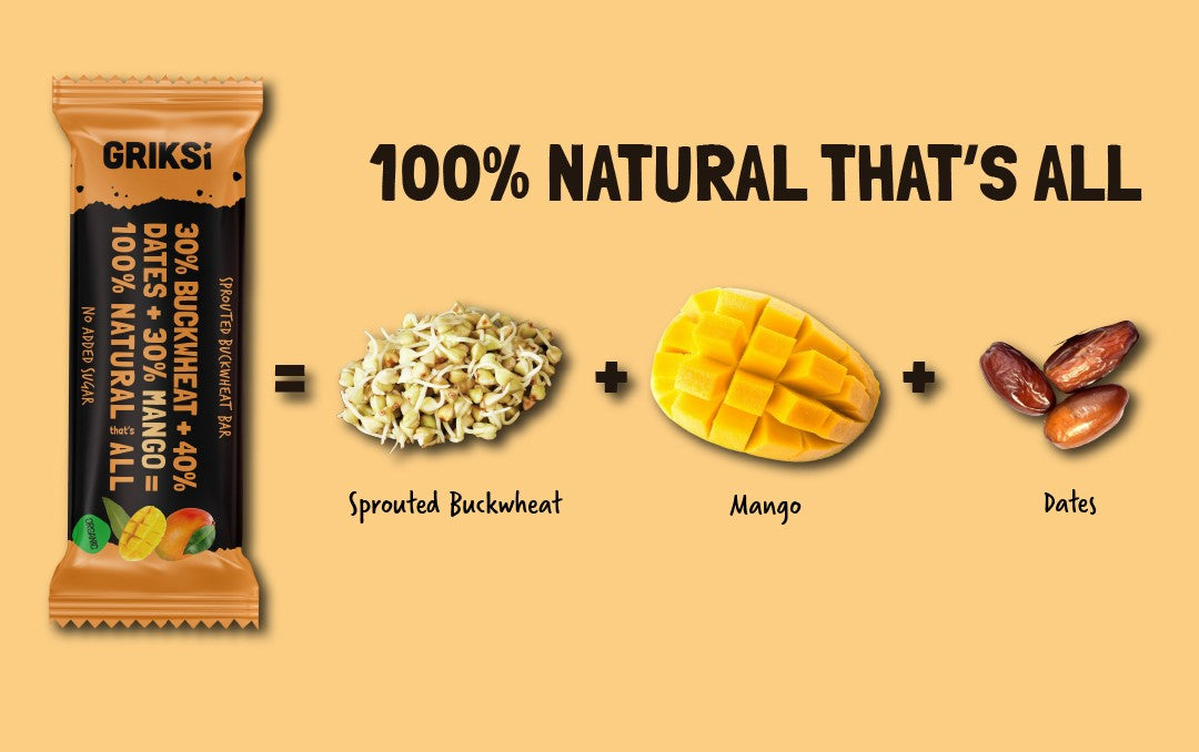 Diedzētu griķu batoniņš ar MANGO