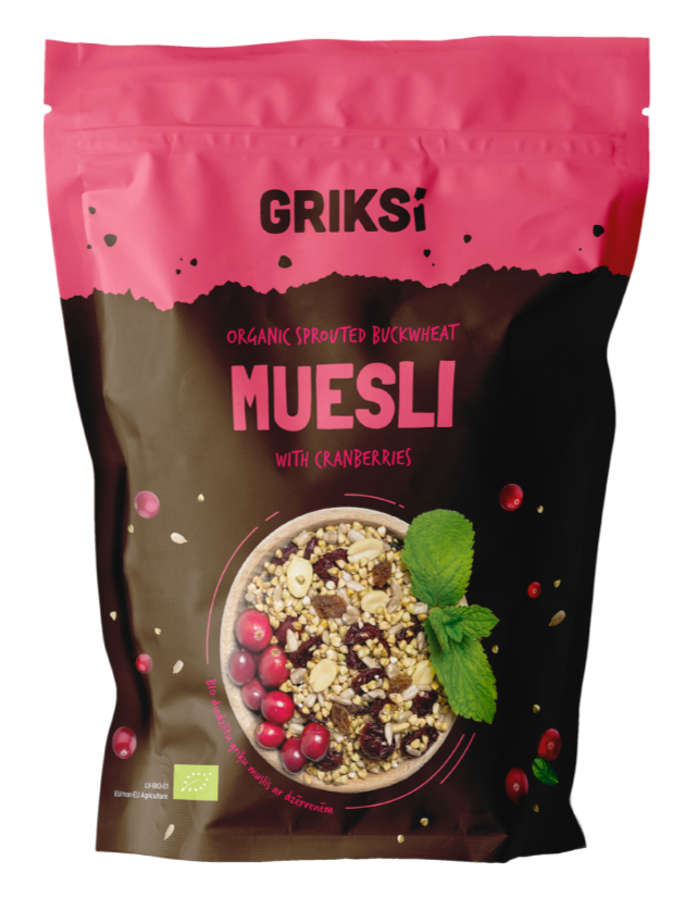 BIO Diedzētu griķu muslis ar DZĒRVENĒM
