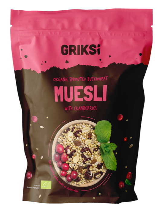 BIO Diedzētu griķu muslis ar DZĒRVENĒM