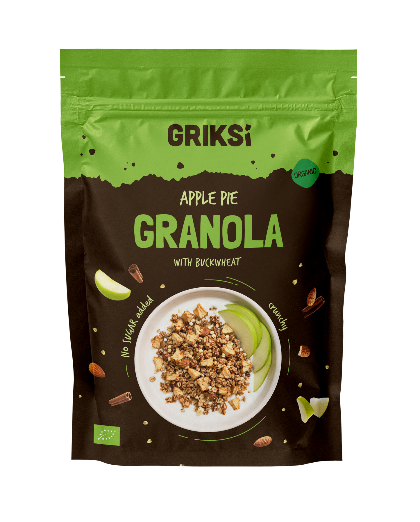 Apple Pie granola ar griķiem bez pievienota cukura, BIO