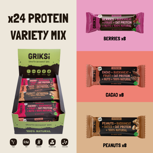 3 Flavors PROTEIN Variety 24 pcs Mix box